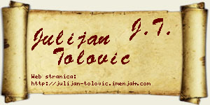 Julijan Tolović vizit kartica